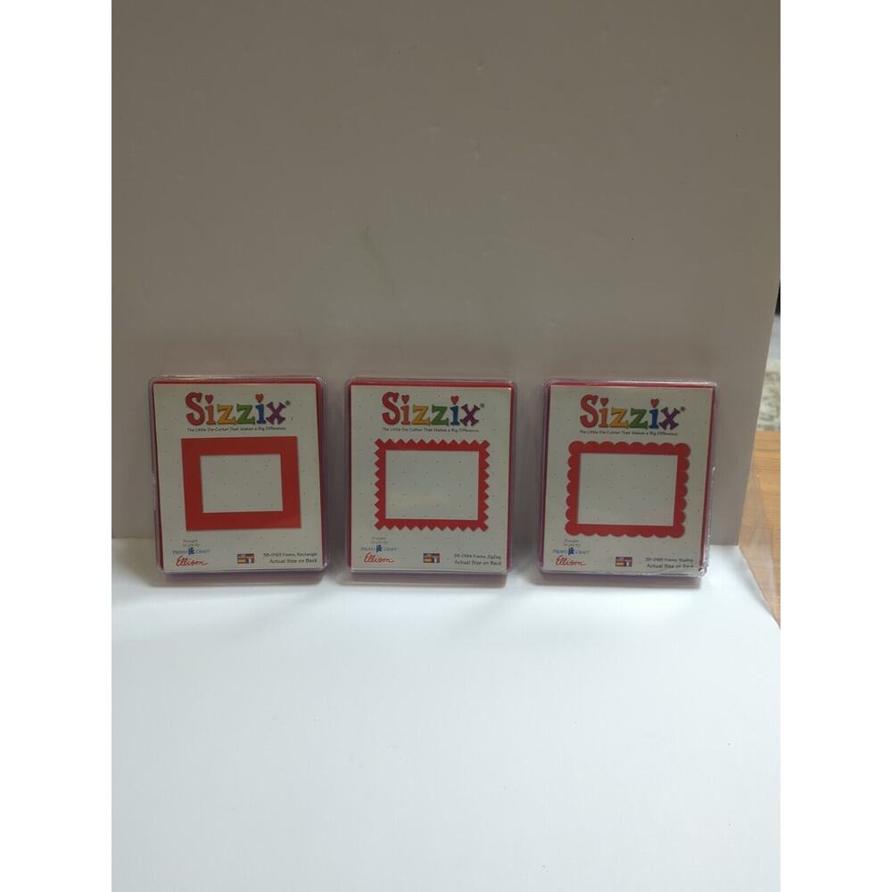 Lot Of 3 Provo Craft Ellison Sizzix Rec, Zigzag,Scallo 38-0163, 38-0164, 38-0165